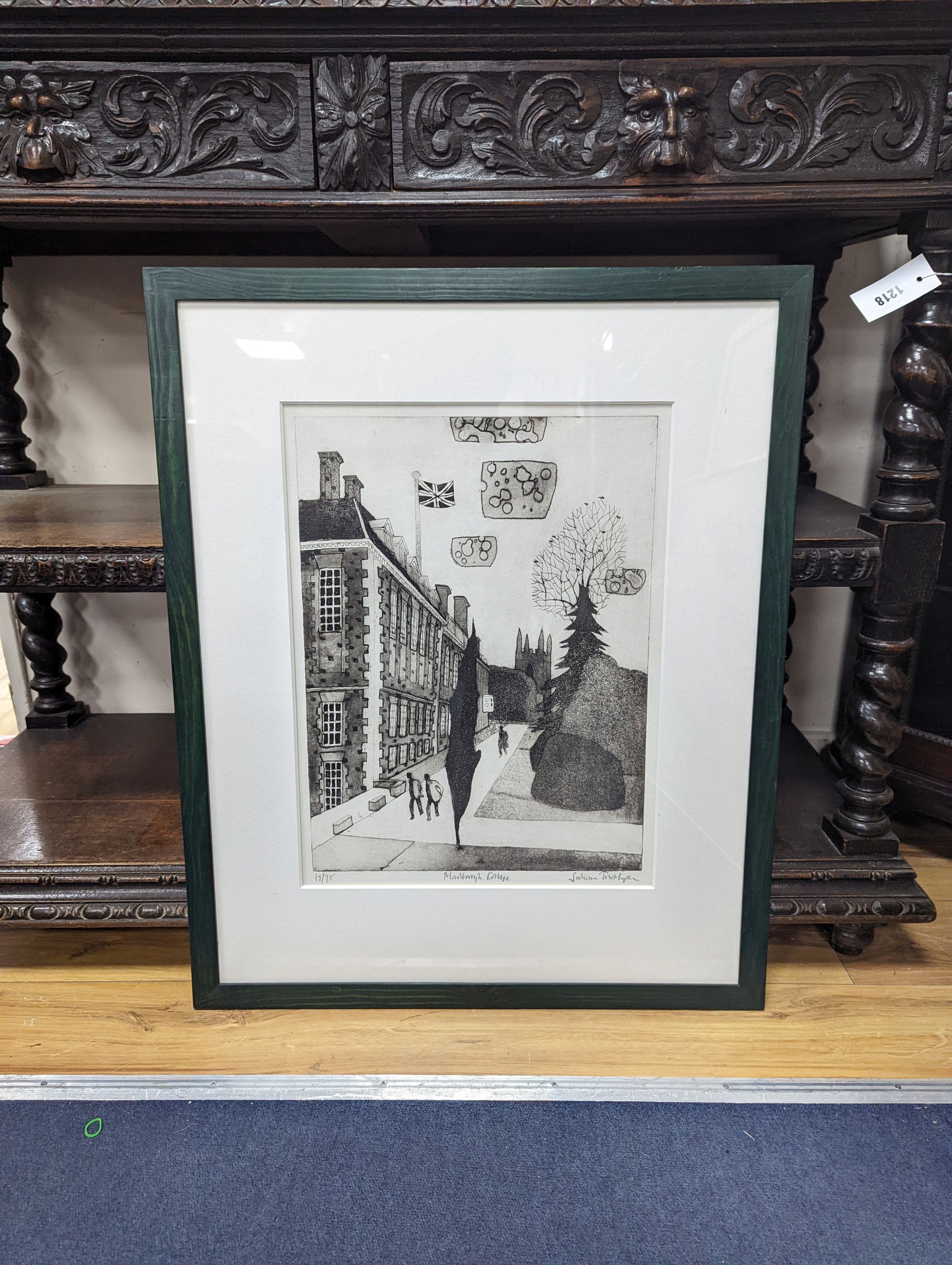 Julian Trevelyan (1910–1988), etching, Marlborough College 1963, signed, 19/75, 50 x 37cm